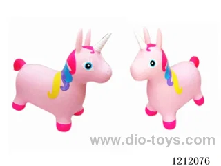 Inflatable painted pink unicorn