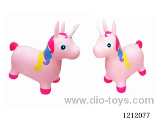 Flash music inflatable painted pink unicorn (including 3*1.5V battery)
