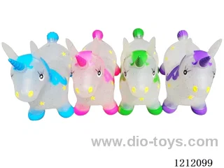 Inflatable transparent gold unicorn