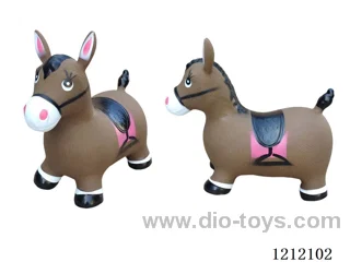 Flash music inflatable painted coffee horse (including 3*1.5V battery)