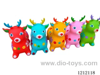 Flash music inflatable painted cartoon deer (including 3*1.5V battery)