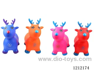 Flash music inflatable painted Christmas deer (including 3*1.5V battery)