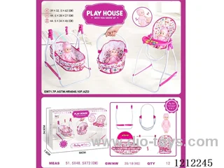 3-in-1 iron baby swing dining chair with light music +12 "sounding doll (excluding battery)
