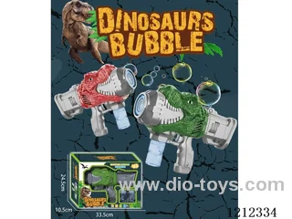 Dinosaur automatic bubble gun with lamp 2-color mixed