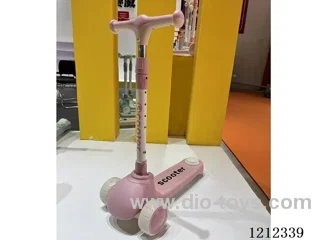 Children's scooter/one-button folding/lighting and music/height adjustment/coffee color/green/pink