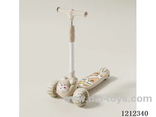 Children's scooter/one-button folding/lighting and music/height adjustment/coffee color/pink/orange