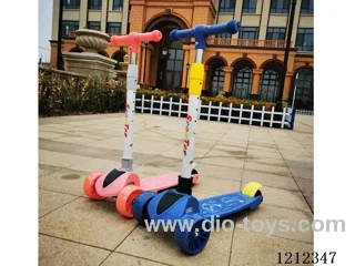 Children's scooter/with lights/one-button folding/height adjustment/blue/pink/graffiti black