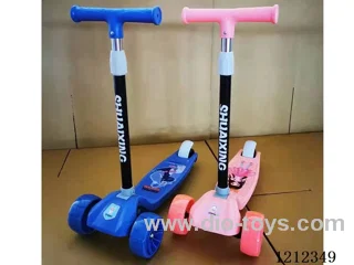 Children's scooter/one-button folding/height adjustment/blue/pink/starry grey