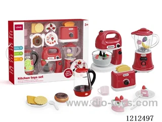 Breader+electric sound and light kettle+blender+juicer set (3+2+2*AA not included)