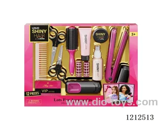 Hairdressing set+lighting and sound (12PCS)(2*AAA not included)