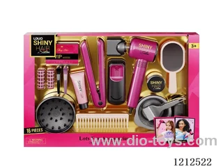 Hairdressing set+lighting and sound (16PCS)(3*AAA+2*AAA not included)