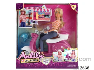 11.5-inch solid body Barbie motorcycles(brown skin)