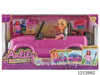 11.5-inch solid body Barbie +off-road vehicle(brown skin)