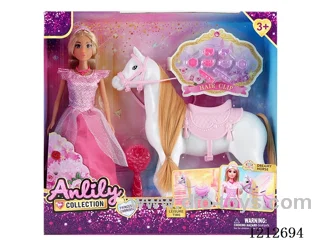 11.5-inch solid body Barbie princess horse(brown skin)