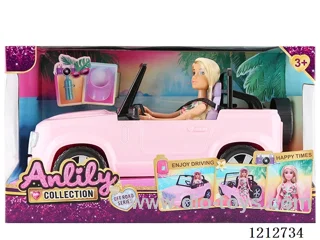 11.5-inch solid body Barbie +off-road vehicle(brown skin)