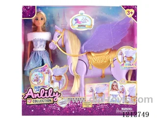 11.5-inch solid body Barbie  Electric Pegasus (hoofbeats) 4*AA not included (brown skin)