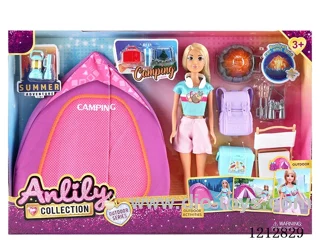 11.5-inch solid body Barbie Tent set (without doll)(brown skin) included 2*AG13