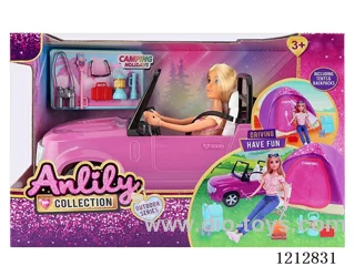 11.5-inch solid body Barbie +off-road vehicleTent set (without doll)(brown skin)