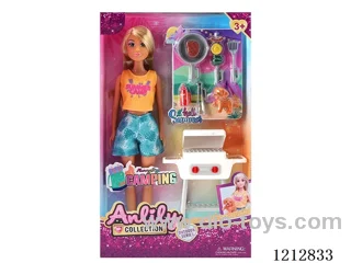 11.5-inch solid body Barbie Barbecue Set(brown skin)