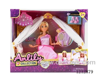 11.5-inch solid body Barbie Princess bed(brown skin)