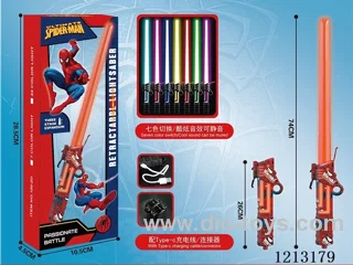 Spider-Man Flash Wand/Laser Sword/Includes 3.7v Battery (USB Rechargeable)