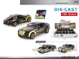 1:32 Alloy Cars-Black & Gold Edition Shining Spirit-Triple Door Pull Back (12PCS)