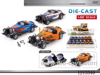 1:32 Alloy Car-Convertible Classic Car-open door pull back W L/M (12PCS)（included 3*AG3）