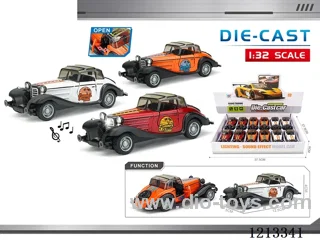 1:32 Alloy Cars-Mercedes-Benz Classic Car-open door pull back W L/M （12PCS）（included 3*AG3）