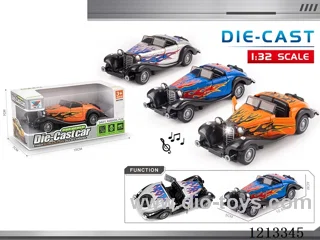 1:32 Alloy Police Car - Convertible Classic Car - W L/M - pull back (1PCS)（included 3*AG3）