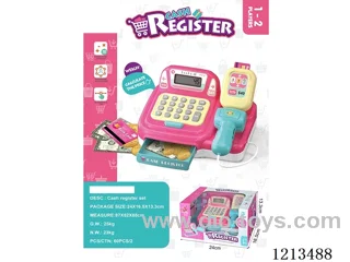 Play house-cash register with calculation function+card reader function not included 2*AA