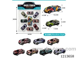 8PCS pull back alloy graffiti small car + 1PCS pull back alloy graffiti big car