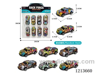 8PCS Pull Back Alloy graffiti car