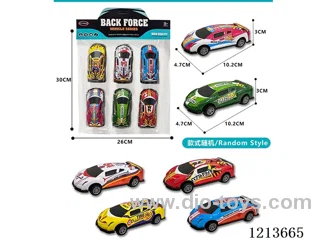 6PCS pull back alloy graffiti car