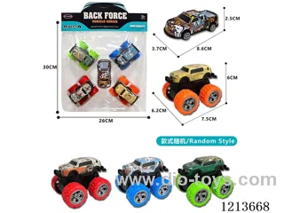 4PCS pull back alloy big foot climber + 1PCS pull back alloy graffiti car