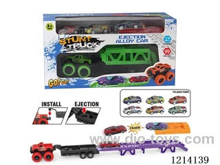 Dual Inertia Buggy with Ejector Track + 3 Alloy Cars + Ejector + 3 Tin Cars