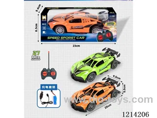 27MHz 4ch rc Bugatti (Orange/Green 2-color mix, included battery)