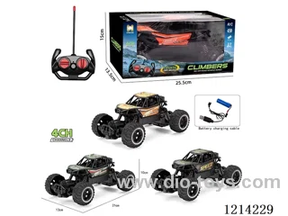 27MHz 4ch rc Alloy Crawler (black/orange/green 3 color mix, included battery)