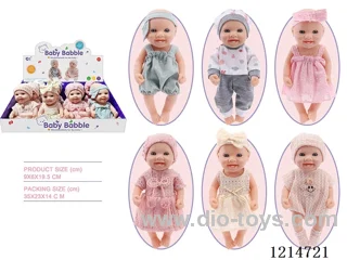 12 PCS 8 inch dolls (6 outfits mixed) (Eco-friendly)