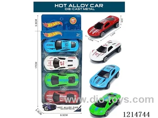 4PCS free wheel alloy car