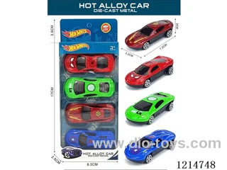 4PCS free wheel alloy car