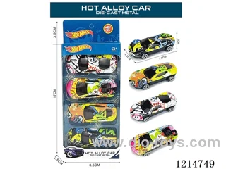 4PCS free wheel alloy car