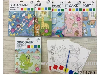 Medium Size-Paper Bag Gouache Painting Book(4PCS+1 Pen)