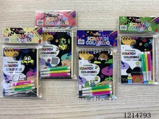 Small-Scratch & Colour (Scratch + Bamboo Stick + 3 Pens)