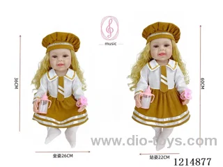 24-inch 60CM eco-friendly vinyl doll with IC /touch-sensitive sounding (feet are filled with cotton)