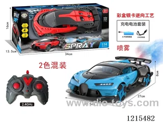 1:14 2.4G 7ch rc car W L/M/spray 2 colors mixed included battery