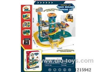 Railway Building Parking Lot - Four Levels - High-end version - Car*6+Aircraft*1 (not included 3*AA)