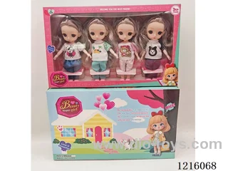 6inch 3D eye 12 jointed solid doll 4 mixes
