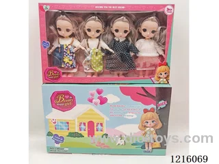 6inch 3D eye 12 jointed solid doll 4 mixes