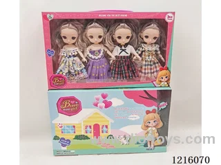 6inch 3D eye 12 jointed solid doll 4 mixes