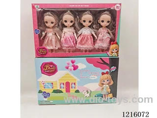 6inch 3D eye 12 jointed solid doll 4 mixes